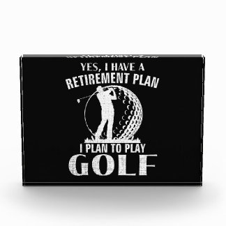 Ja, ich habe einen Rentenplan Golf Lustiger Golfer Fotoblock