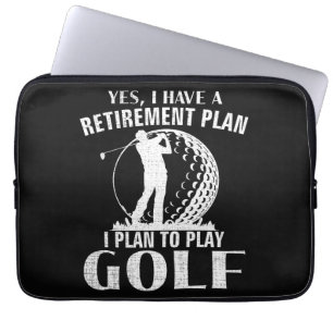 Ja, ich habe einen Rentenplan Golf Lustiger Golfer Laptopschutzhülle
