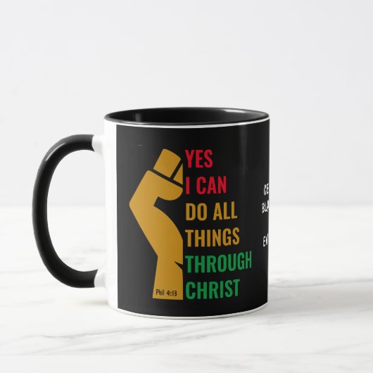 JA, ICH KANN DURCH CHRISTEN Phil 4:13 Christlich Tasse (Links)