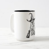 Ja, ich kann ein heißes Halloween-Spooky fahren Zweifarbige Tasse (Vorderseite Links)