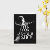 Ja, ich kann eine Stick Funny Halloween Soky Hexe Karte (Gelbe Blume)