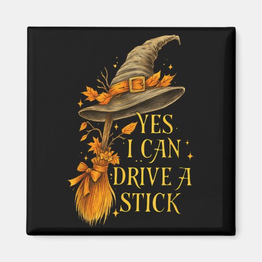 Ja, ich kann eine Stick Funny Halloween Soky Hexe Magnet (Vorne)