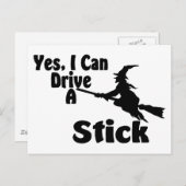 Ja, ich kann einen Stick fahren Postkarte (Vorne/Hinten)