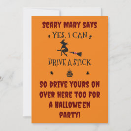 Ja, ich kann einen Stick fahren, sagt die Hexe Einladung