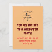 Ja, ich kann einen Stick fahren, sagt die Hexe Einladung (Rückseite)