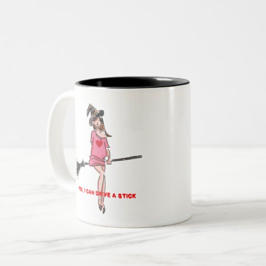 Ja, ich kann einen Stick fahren _ Zweifarbige Tasse (Vorderseite Links)
