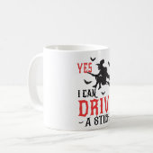 Ja, ich kann einen Stock fahren Kaffeetasse (Vorderseite Links)