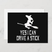 Ja, ich kann einen Stock fahren Postkarte (Vorne/Hinten)