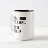 Ja, ich laufe wie ein Mädchen - behalt auf - Girl  Zweifarbige Tasse (Vorderseite Links)