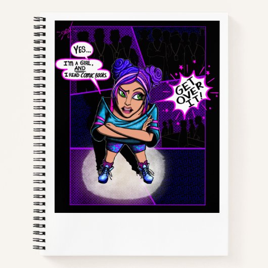 "Ja, ich lese Comic-Bücher", lustiges Skizzenbuch Notizblock (Vorderseite)