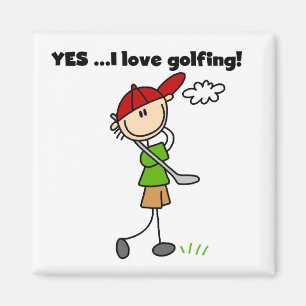JA, ich liebe Golf-T-Shirts und Geschenke Magnet