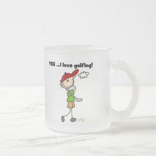 JA, ich liebe Golf-T-Shirts und Geschenke Mattglastasse