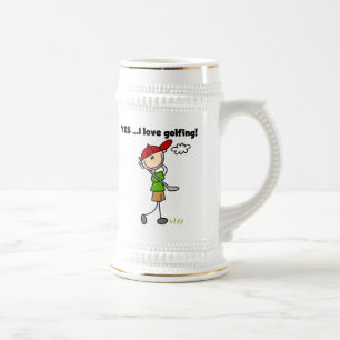 Ja, ich liebe Golfen Bierglas