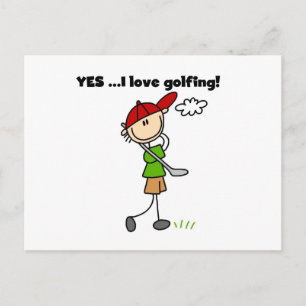 Ja, ich liebe Golfen Postkarte