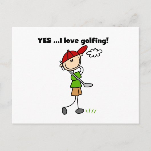 Ja, ich liebe Golfen Postkarte (Vorderseite)