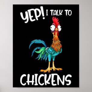 Ja, ich rede mit Hühnern-Shirt Süße Hühner-Buffs T Poster