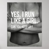 Ja, ich renne wie ein Mädchen - Girl Fitness -.png Poster (Vorne)
