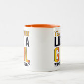 Ja, ich schieße wie ein Mädchen, das eine Lektion Zweifarbige Tasse (Mittel)