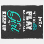 Ja, ich spiele Basketball wie ein Aquamarines Mädc Fleecedecke (Vorderseite (Horizontal))