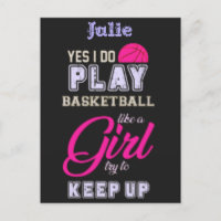 Ja, ich spiele Basketball wie ein Girl Pink Lila