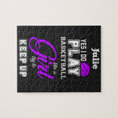 Ja, ich spiele Basketball wie ein Lila Mädchen Puzzle (Horizontal)