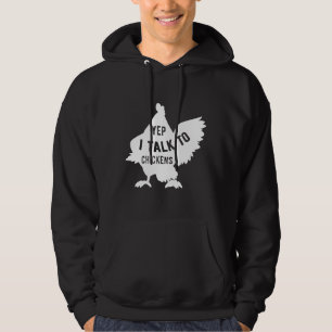 Ja, ich spreche mit Hühnern 128 Hoodie