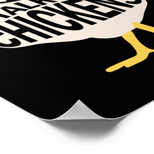 Ja, ich spreche mit Hühnern Poster (Ecke)