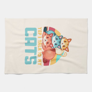 Ja, ich spreche mit meinem Cats-Adorable Trio Cat Geschirrtuch