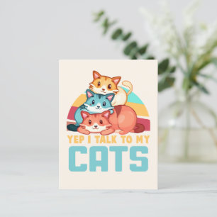 Ja, ich spreche mit meinem Cats-Adorable Trio Cat Postkarte