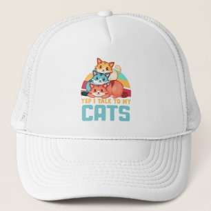 Ja, ich spreche mit meinem Cats-Adorable Trio Cat  Truckerkappe