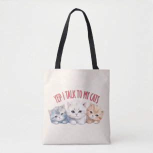 Ja, ich spreche mit meinen Katzen - Adorable Trio  Tasche