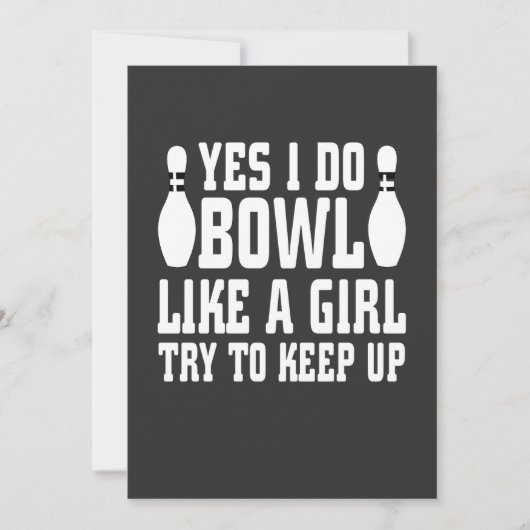 Ja, ich tue Bowl wie ein Mädchen versuchen, Behalt Einladung (Vorderseite)