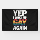 Ja, ich Weckte Gay wieder Stolz Regenbogen Que Gay Banner (Horizontal)