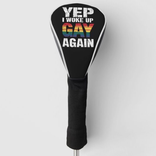 Ja, ich Weckte Gay wieder Stolz Regenbogen Que Gay Golf Headcover (Vorderseite)