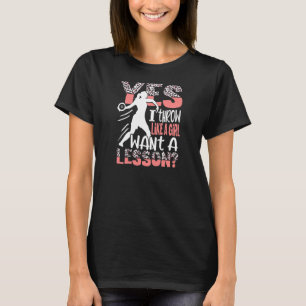 Ja, ich werfe wie ein Mädchen Leopard Discus Werfe T-Shirt