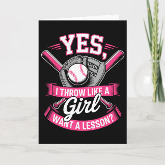 Ja, ich werfe wie ein Mädchen. Willst du eine Lekt Karte