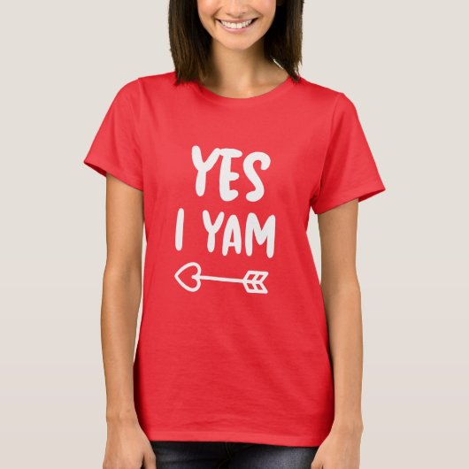 Ja, ich Yam Valentines Matching Couple Girlfriend T-Shirt (Vorderseite)