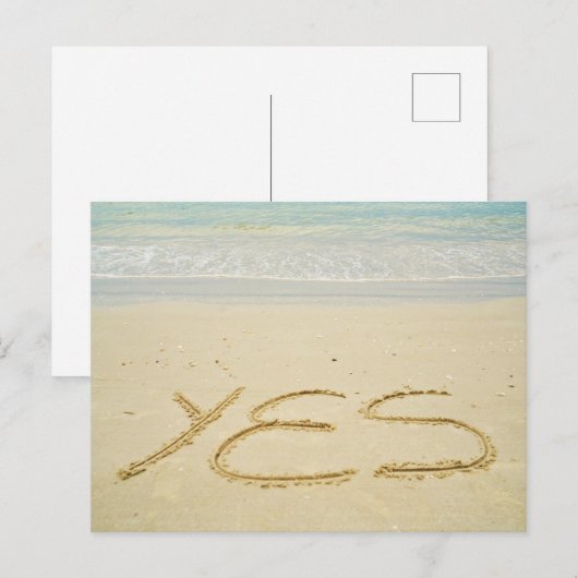 Ja, im Sand geschrieben, Postkarte (Vorne/Hinten)