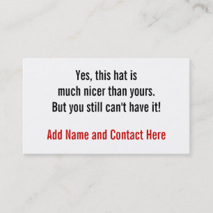 Ja ist dieser Hut netter…. Visitenkarte