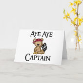 Ja ja Pirat Notecard Kapitän-Teddybär Karte (Gelbe Blume)