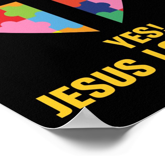 Ja, Jesus Liebe Me Autismus Herz Poster (Ecke)