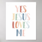 Ja Jesus Lieben Ich Regenbogen Kinderzimmer Dekora Poster (Vorne)