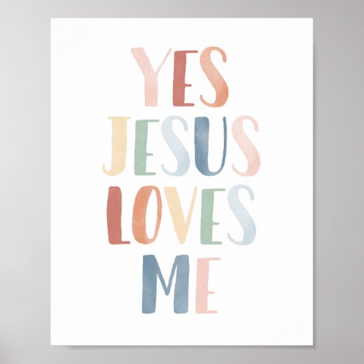 Ja Jesus Lieben Ich Regenbogen Kinderzimmer Dekora Poster (Vorne)