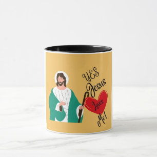 "Ja, Jesus liebt mich" Gelb  Tasse
