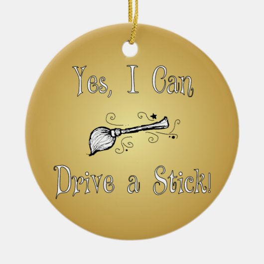 Ja kann ich einen Stock fahren! Keramikornament (Vorne)