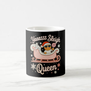 Ja Königin des Schlitten Gingerbread Rosa Schlitte Kaffeetasse
