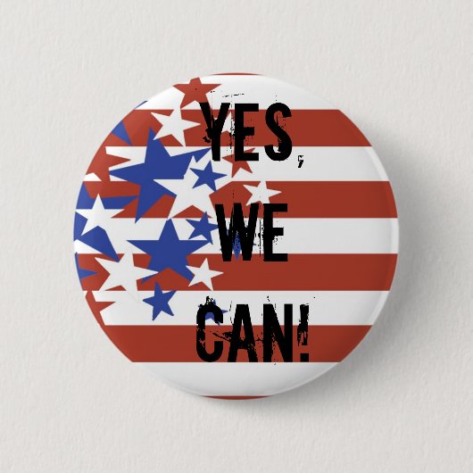 JA KÖNNEN WIR! BARACK OBAMA PRÄSIDENT BUTTON (Vorderseite)