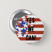 JA KÖNNEN WIR! BARACK OBAMA PRÄSIDENT BUTTON (Vorne & Hinten)