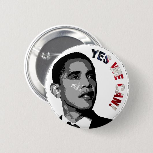Ja können wir! - Politischer Knopf Obama Button (Vorne & Hinten)