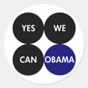 Ja können wir: Runde Barack Obama Aufkleber